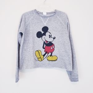 Disney Women's Mickey Mouse Crop Top Long Sleeve Shirt SZ Jr Junior L 11 13 1334 Disney Women's Mickey Mouse Crop Top Long Sleeve Shirt SZ Jr Junior L 11 13 1334